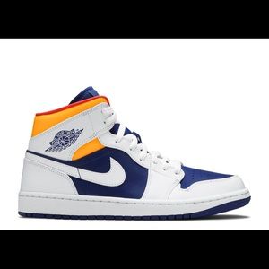 AIR JORDAN 1 MID 'WHITE DEEP ROYAL BLUE' M 11